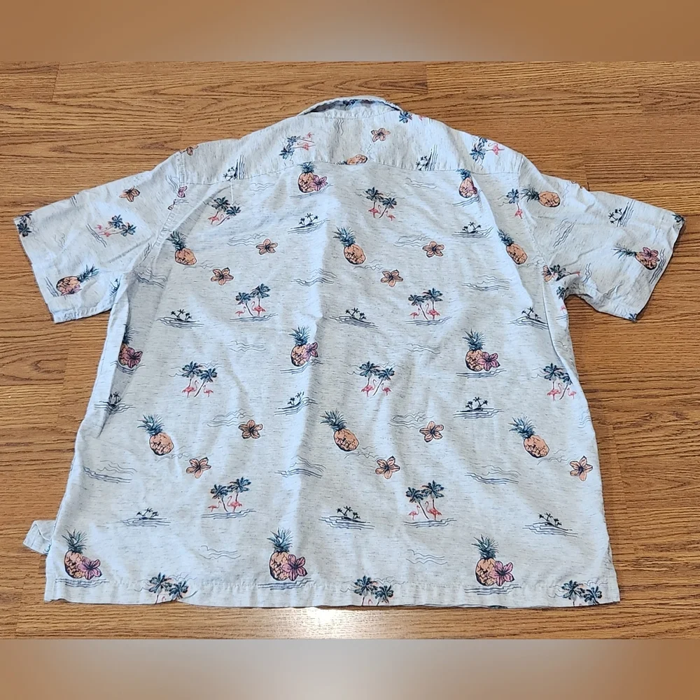 Caribbean Mens Button Up Shirt Cream Size XL - Picture 7 of 7